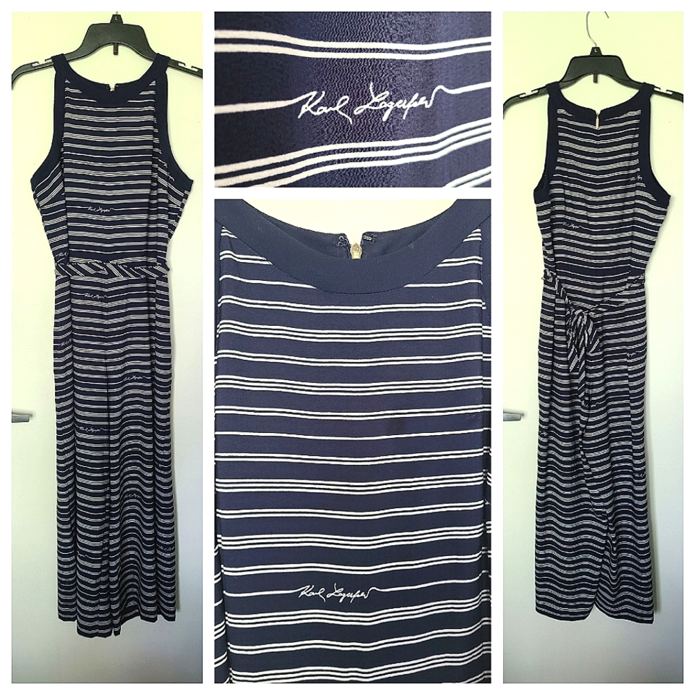 Karl Largerfeld Paris Navy & White Jumpsuit Romper